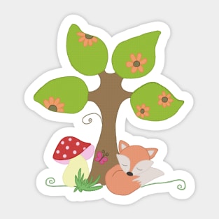 Fuchs unterm Baum Sticker